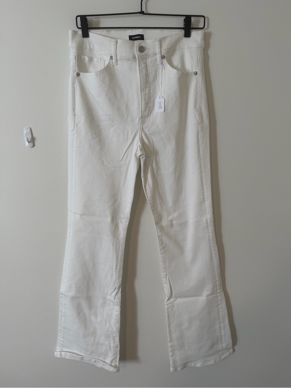 EUC Express White High-Rise Flare Jeans 10R